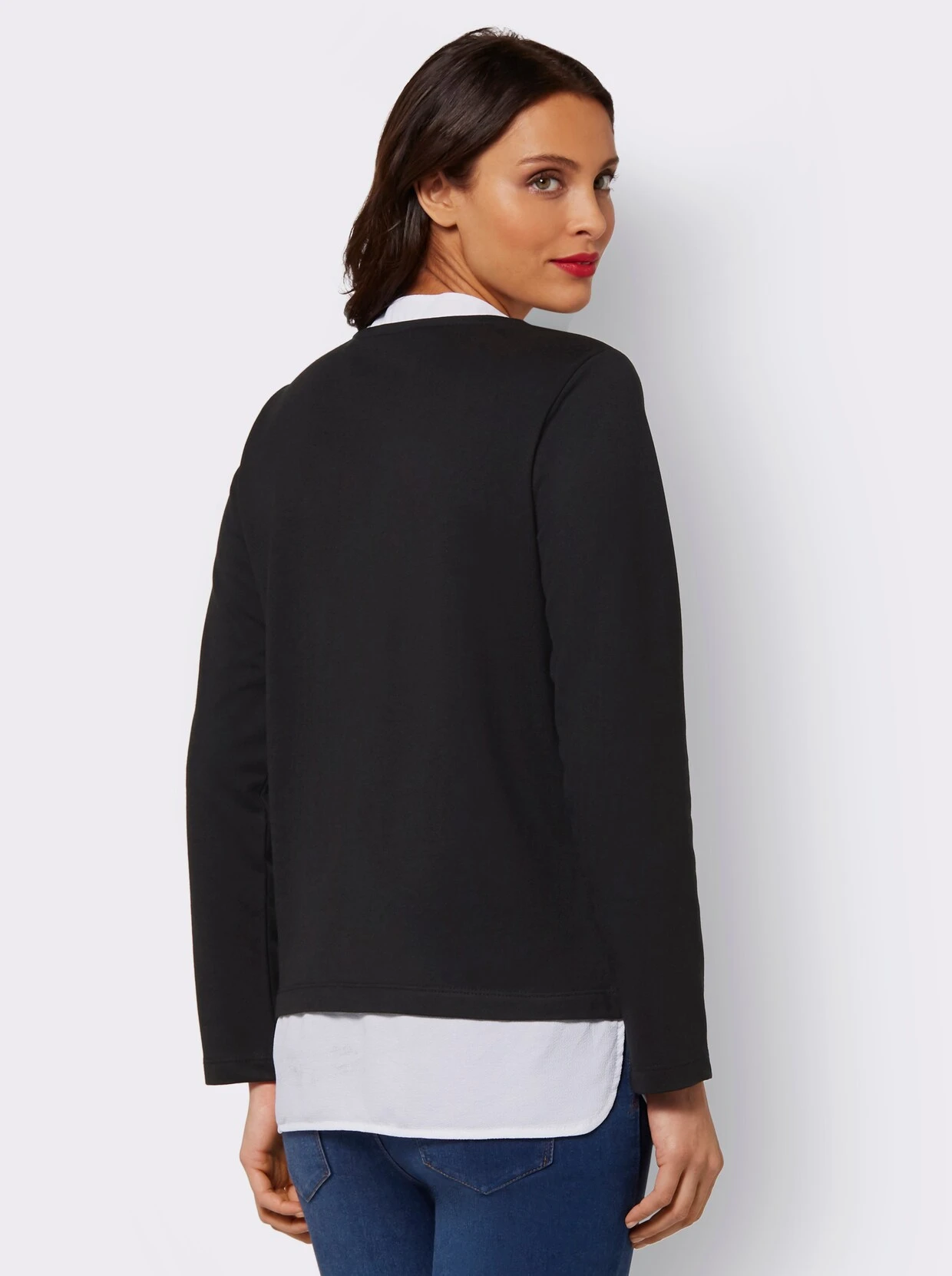 2-in-1-Langarmshirt Schwarz-rot 4 2-in-1-Langarmshirt Schwarz-rot – Bild 2