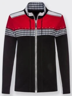 Fleecejacke Mit Stretch-Einsätzen Schwarz