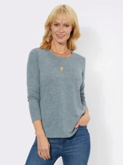 Langarmshirt Bleu-meliert
